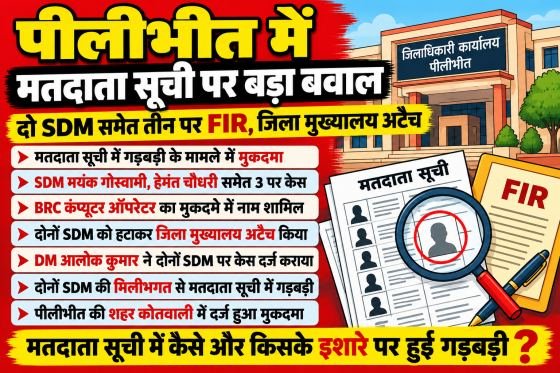 पीलीभीत में मतदाता सूची पर बड़ा बवाल, दो SDM समेत तीन पर FIR; जिला मुख्यालय अटैच